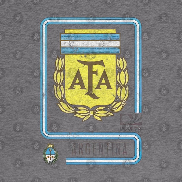 Argentina / 70s Vintage Faded-Style Soccer Design by DankFutura